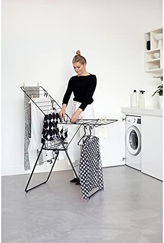 Brabantia Drying Rack, Steel, Matt Black, 20 Meters