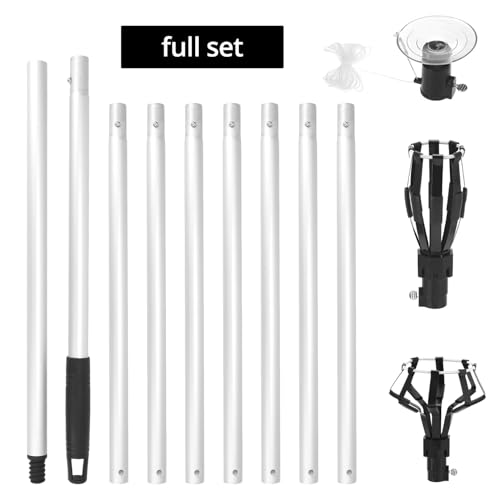 QWORK 12FT Light Bulb Changer with Stainless Steel Poles and Suction Cup for High Ceilings - Compatible with LED Bulbs, 1.4 to 12 Feet by QWORK - Used condition - Image 3