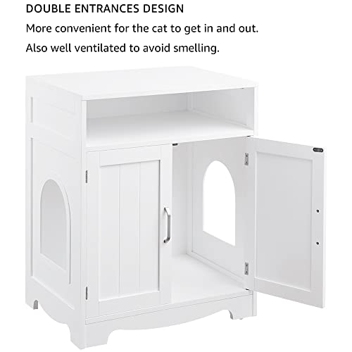 Beenbkks Cat Litter Box Furniture, Cat Washroom Hidden Litter Box Enclosure, Wooden Cat House Nightstand End Table, Indoor Cat Furniture Cabinet Pet Crate #TOP5