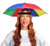Hatstar Lustiger Sonnenschutz Hut | Faltbarer Sonnenschirm-Hut | Regenschirmhut | Sonnenschutz für Erwachsene & Kinder | Regenschirm für Strand & Outdoor Aktivitäten, Kopfbedeckung für Festival