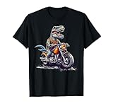 T Rex Riding Motor Bike Funny Dinosaur On Motorcycle T-Shirt