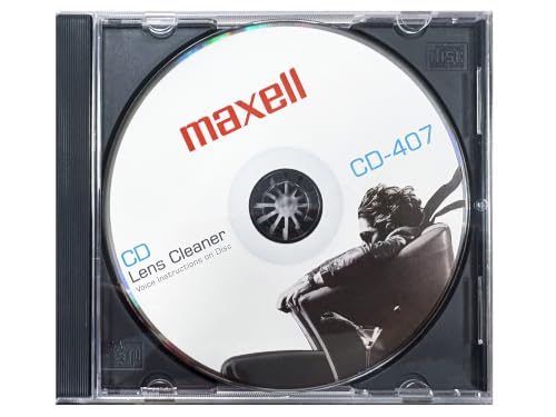 Maxell CD407 Laser Lens Cleaner, CD Player Cleaning Disc, 197342