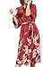 Produktbild Feynman Kimono Morgenmantel Damen Sommer Nachtwäsche Robe mit Kranich Muster