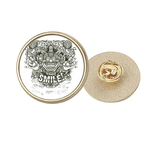 Broche ronde en métal doré style chinois pour accessoiriser vos manteaux