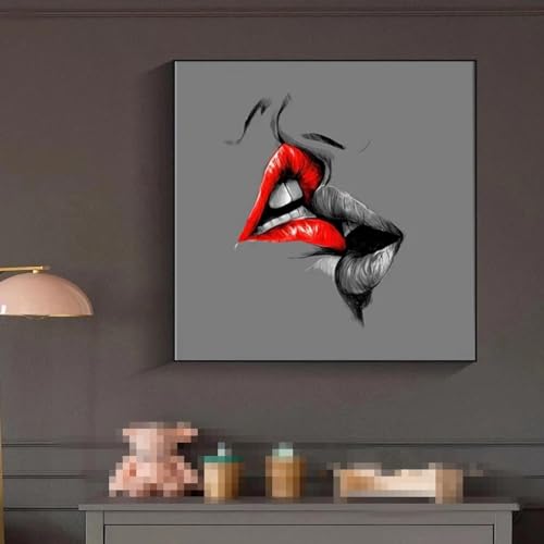 Peinture sur toile impression HD de qualité supérieure tableau lèvres rouges