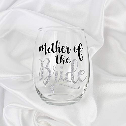 Mother Of The Bride Gifts From Daughter Stemless Wine Glass Gift Glitter Design For Mom 0091 #TOP2