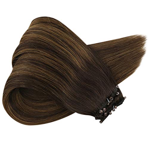 hair weft human hair extensions with microbeads brown ombre brown balayage blonde 16inch 50g
