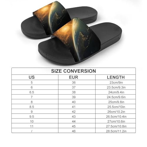 Sunrise View of The Planet Earth from Space Non Slip Slides Sandals for Women Men Quick Drying Shower Shoes for Bathroom Pool Beach2