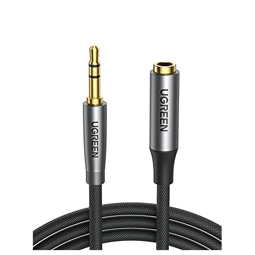 UGREEN Headphone Extension Cable Hi-Fi Stereo 3.5mm Extension Gold Plated Jack Extender Aux Cord Compatible with TV Car Phone Laptop MacBook PC iPad PS4 Speaker Headset Amplifier Soundbar, 3FT