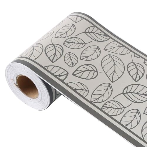 Papel de parede autoadesivo com borda de folha, 10m/32,8 pés, adesivo de parede em pvc, bordas de pi