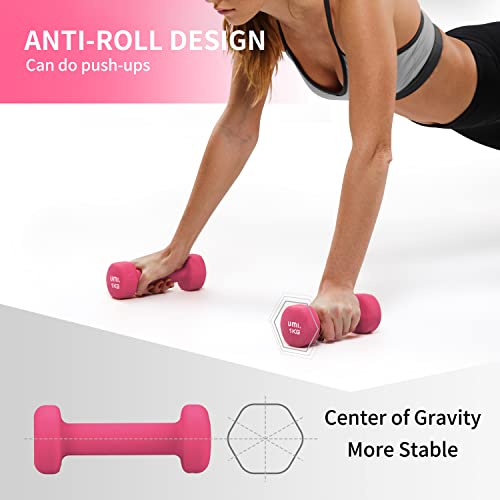 ダンベル 1kg 2個セット 筋トレ ダンベル 哑铃 ウエイト カラー ダンベル 鉄アレイ dumbbell （ピンク） 4枚目