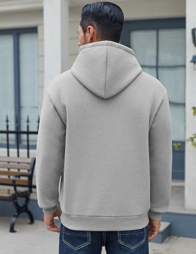 Image of COOFANDY Men Cotton Fleece Hooded Sweatshirt Casual Long Sleeve Hoodies Pullover Fashion Drawstring Hoodie with Kanga Pocket