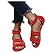 Celucke Sandalen Flache Schuhe Damen mit Reißverschluss Elegante Plüsch Flach Schaftsandaletten Atmungsaktiv Bequem Hausschuhe Römersandalen Hallux Slides