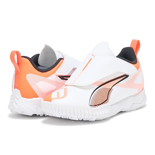 PUMA Chuteira de futebol unissex infantil Ultra Play Hook and Loop Turf Training, Puma Branco-puma p