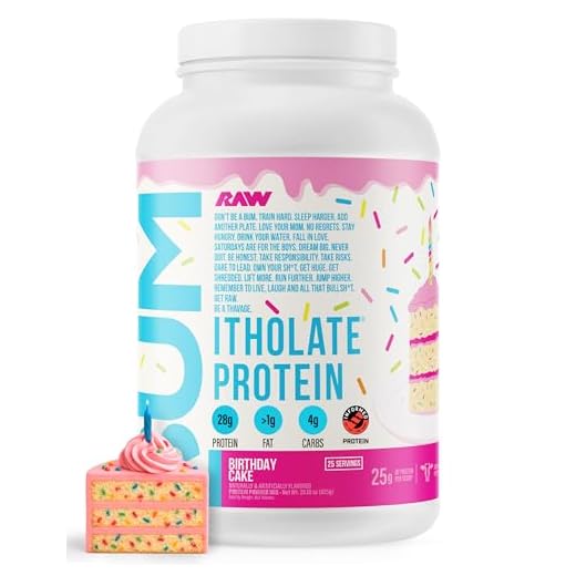 RAW Whey Isolate Protein Powder, Birthday Cake (CBUM Itholate Protein) - 100% Grass-Fed Sports Nutrition Powder for Muscle Growth & Recovery - Low-Fat, Low Carb - 25 Servings