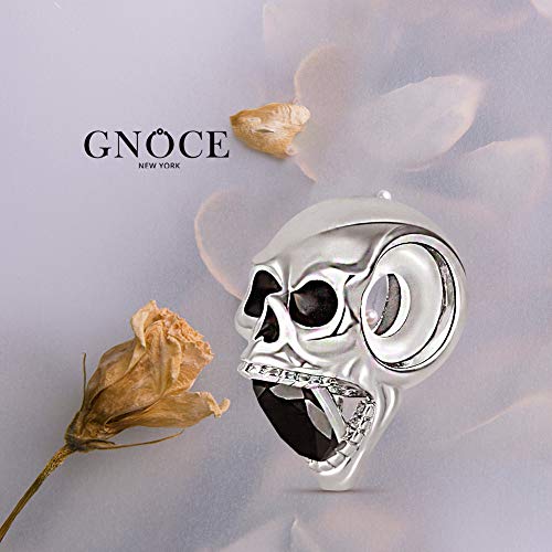 Image of GNOCE Skull Pendant Charm Silver Dangle Charms Bead fit Bracelet /Necklace Jewelry Gift for Women Men