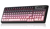 AULA S99 Keyboard, Wireless Gaming Keyboard Bluetooth Ergonomic Creamy Computer Keyboards Cute Full Size Backlit Tri-Mode BT/2.4GHz/USB-C for PC Laptop - Black & Pink Gradient