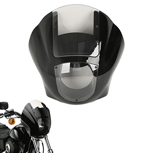 XFMT Vivid Black Detachable Quarter Fairing Clear Windshield Kit For Harley Sportster XL 883 1200 Models 1988-2016(Requires the installation of Docking Hardware Kit P/N 58164-96A.)