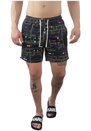 Maillot de bain MC2 Saint Barth Lighting motif Pacman séchage rapide noir
