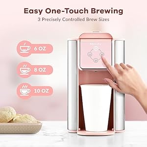 Mecity pink coffee maker 3 in 1 single serve coffee machine for flat bottom coffee capsule ground coffee 6 to 10 ounce cup removable 50 oz water reservoir 120v 1150w  urban country home decor