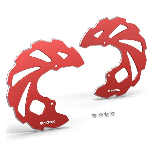 NICECNC Front Brake Rotor Disc Guard Aluminum Compatible with Yamaha Raptor 700 2006 2007 2008 2013-2026, 700R 2009 2011 2012 2016-2026, 700R SE, YFZ 450 YFZ450R SE YFZ450X, See Fitments Red