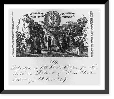 Historic Framed Print McAllisters All-Healing Hair-Oil Ointment 17-7 8 x 21-7 8