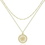 Matériaux de haute qualité : chaîne à couches Jenosy avec pendentif en forme d'étoile en laiton de haute qualité, plaqué or 18 carats, sans nickel et sans plomb, sans danger pour la peau. En outre, la chaîne pentagramme est 100 % imperméable, ne se décolore pas et est particulièrement durable, résistante aux rayures et a une belle brillance