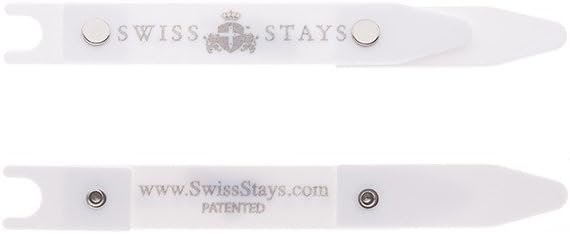 Swiss Stays Plastic Collar Stays - White - 3 Pack Tin