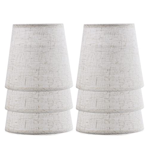 YISUN Set of 6 Clip on Lampshades, Clip on lamp Shades Little Chandelier Lampshade Wall Lamp Candle Lamp Shades
