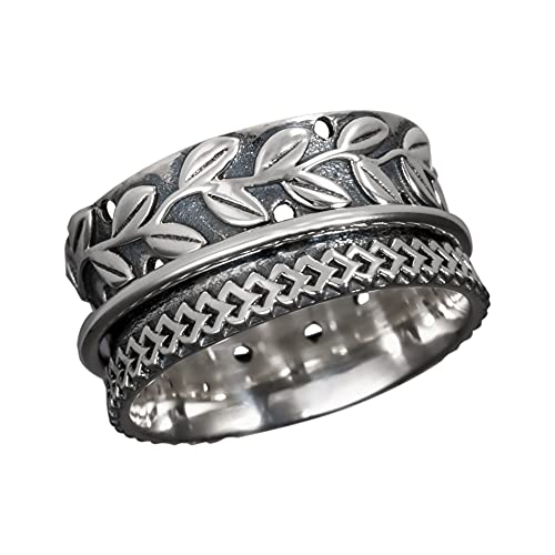 Bague anti-stress en argent sterling Energy Stone JPU09 idéale pour le bureau