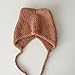 Infant Ear Knit Cap Fashionable Newborn Cute Neonatal Fetal Baby Knitted Pullover Hat with Strap Tie Warm and