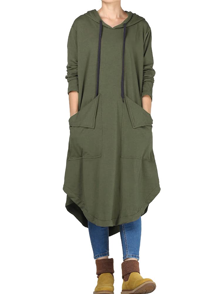 Women's Sweatshirt Tunic Dresses Long Sleeve Casual Oversized Long Hoodie Pullovers