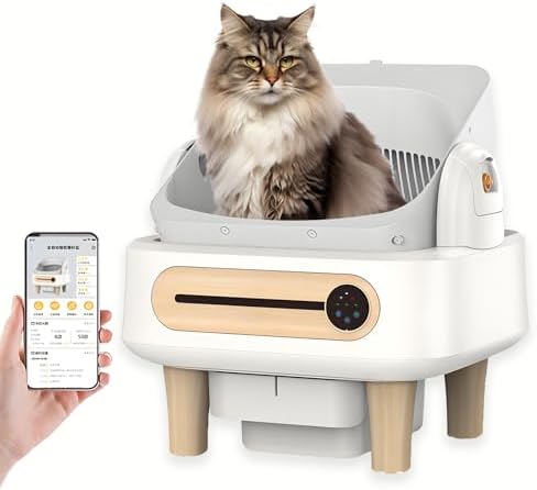 XL WiFi Self-Cleaning Litter Box for Multiple Cats - Automatic Waste Disposal, Odor Control & Weight Tracking - Ideal for Cats, Kittens, Rabbits & Guinea Pigs