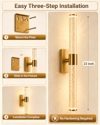 Image of Wireless wall sconces Set of Two, 16000mAh Large Capacity-22 Inch