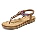 gracosy Sandales pour Dames avec Tissage De Diamants Mode Confortable Décontracté Style Ethnique Tongs Chaussures D'été pour Femmes