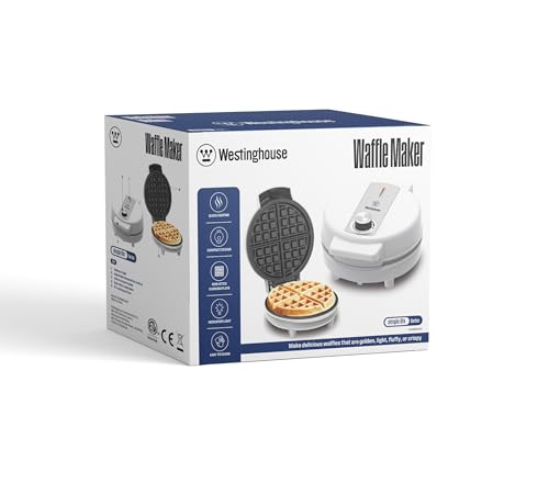 Image of Westinghouse Simple Life 1000W Electric Waffle Maker 4 Slice | 8 Inch Plates, Quick Heating, Compact Design| Electric Waffle Iron With Non-Stick, Dual Side Plate | 2 Years Warranty (Wkwmsl402, White)