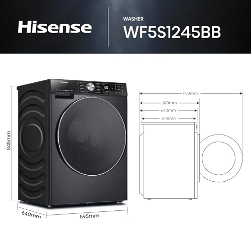 Hisense 5S Series 12kg 1400rpm Washing Machine - WF5S1245BB - Image 4