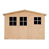 TECHOS IMPERMEABLES. Gracias a su durable fieltro de techo, tu bodega de jardín proporciona protección de los elementos, manteniendo tus pertenencias secas. Para extra seguridad, viene completo con un perno de bloqueo de puerta.