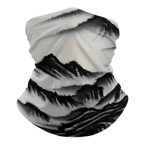 Pasamontañas elástico con diseño de pintura de paisaje chino para clima frío, cubrecuello y bufanda para motociclistas, ciclismo, esquí y actividades al aire libre para hombres y mujeres miniatura 2