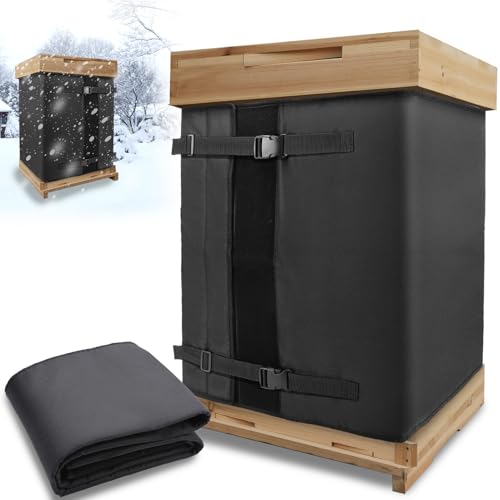 79" x 25" Bee Hive Wrap for Winter - 8 and 10 Frame Universal - Warm, Windproof, Waterproof Beehive Insulation Wrap with Wide Hook and Loop, Adjustable Protection Cover