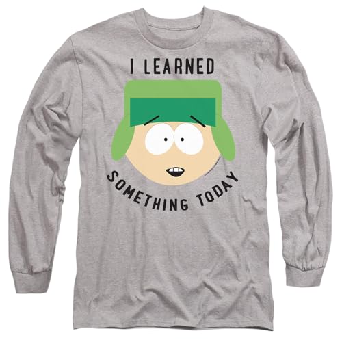 South Park I Learned Something Today Mens Long Sleeve T Shirt, Athletic Heather, Xx-Large