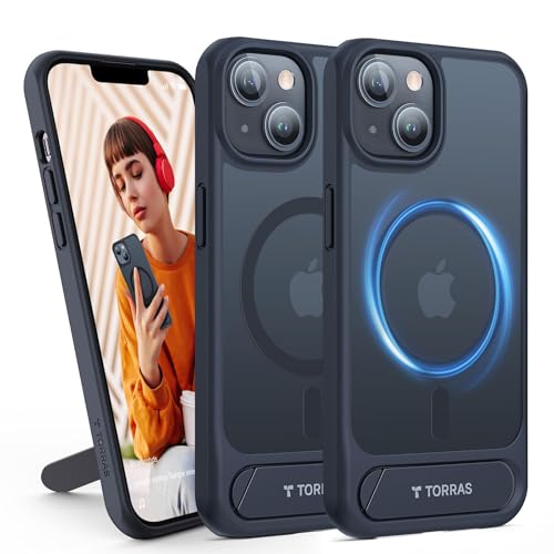 Coque iPhone 14 avec Support pour streaming vidéo Noir Minuit TORRAS