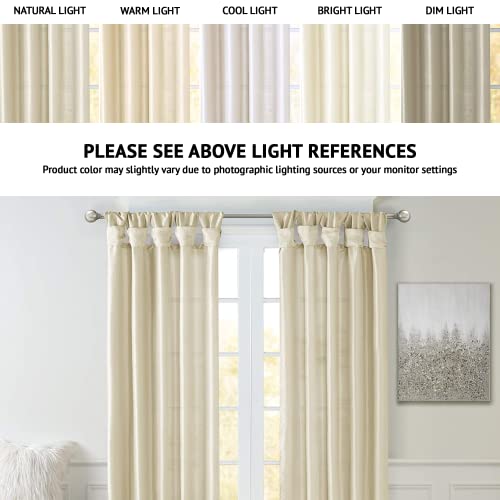 Madison Park Faux Silk Curtain with Privacy Lining, DIY Twist Tab Top, Window Drapes for Living Room Bedroom and Dorm, 100% - Image 2