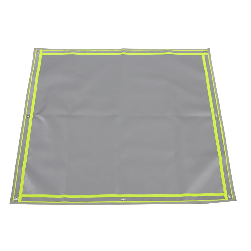 Hitzeschutzmatte, Feuerfeste Unterlage Grill mit Leuchtstreifen, Glasfaser Brandschutzmatte für Camping, Schweißen, Kamin, Rasen (90x90 cm)