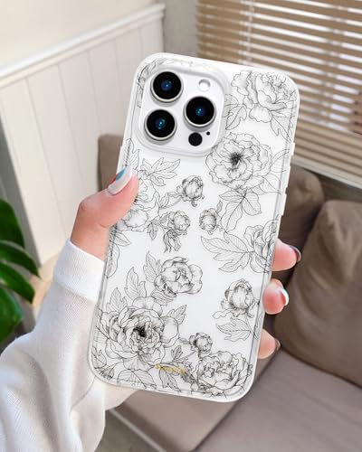 Coque iPhone 16 Pro jolie fleur idée cadeau transparente pour fille