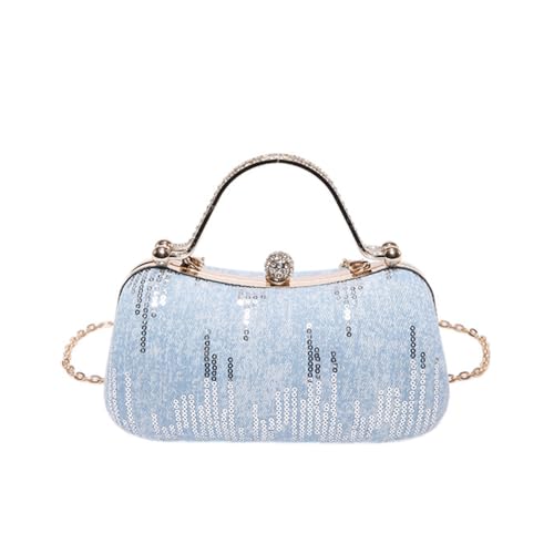 Sequin Purse Sparkly Denim Sequin Purse Box Bag Shoulder Bag with Top Handle Trendy Ideal Gifts for Women Girls