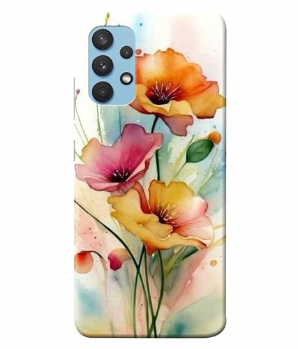 Image of Printed Hard Back Case Cover & Compatible for Samsung Galaxy A33 5G / SM-A336EP, Samsung A33 5G | Flower Painting Art (Multicolor) - D1187