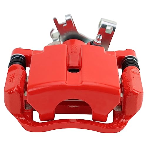 Image of TRQ Performance Rear Brake Pad and Rotor Set Ceramic Coated Slotted Drilled Calipers Compatible with 2005-2007 Chevrolet Malibu