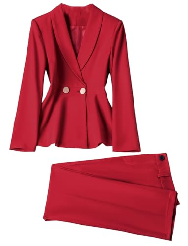 Costume Deux Pièces Châle pour femme avec revers boutons et double boutonnage