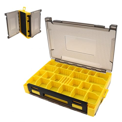 OriGlam Fishing Accessories Storage Box, Double Sided Fishing Lure Tackle Boxes Hook Organizer, Fishing Lure Case for Storing Fishing Lure Bait Fishing Accessories (20.5 * 14.5 * 4.5cm)